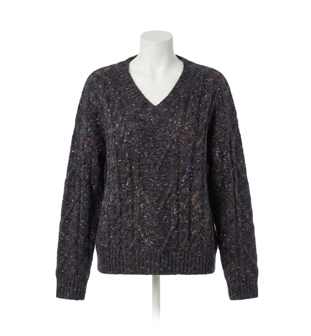 NEW MOLLY BRACKEN mottled knitted sweater in black
